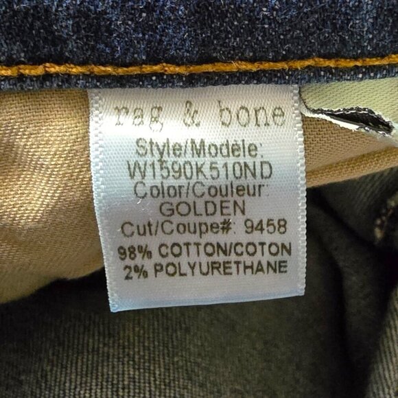 Rag & Bone The Dre Slim Boyfriend Jeans In Golden Sz 27 - Picture 9 of 9